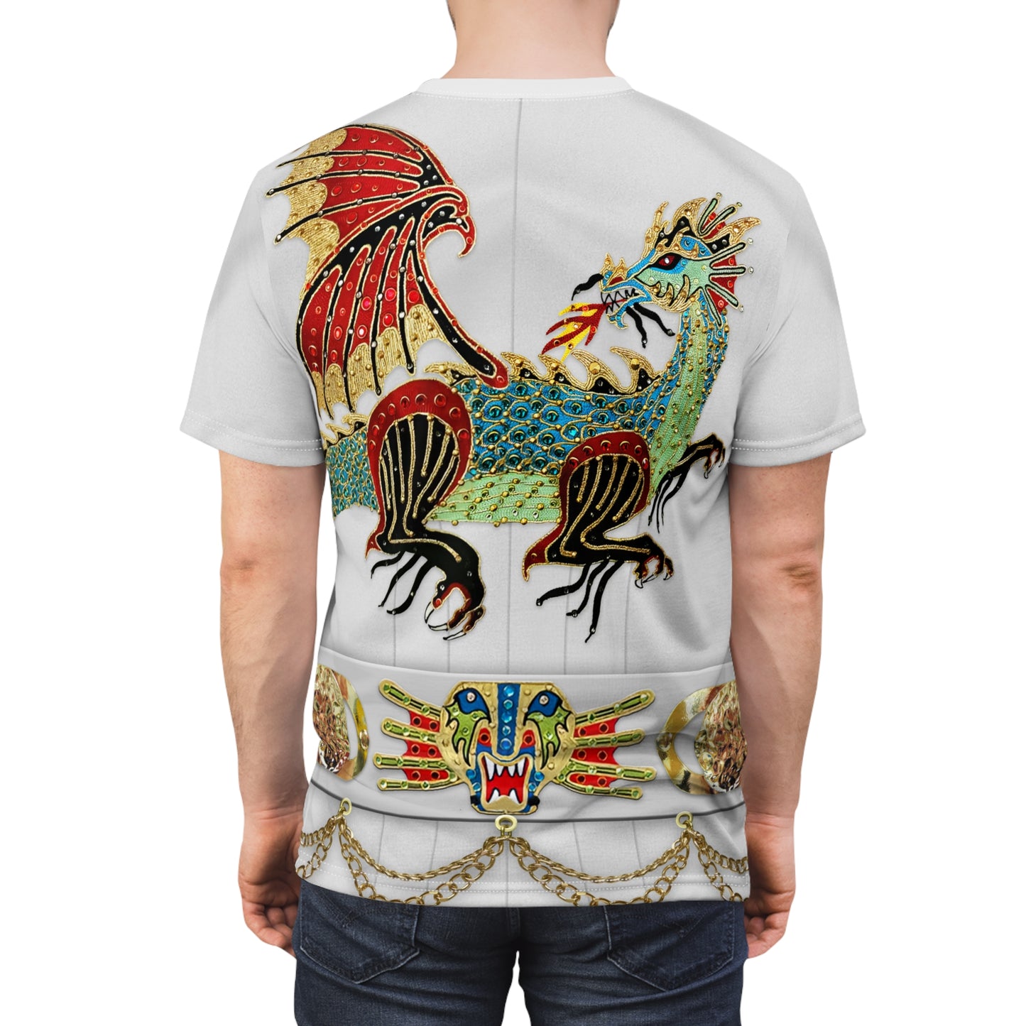 King of Rock Chinese Dragon Shirt, Rock and Roll Legend Singer Inspired Costume