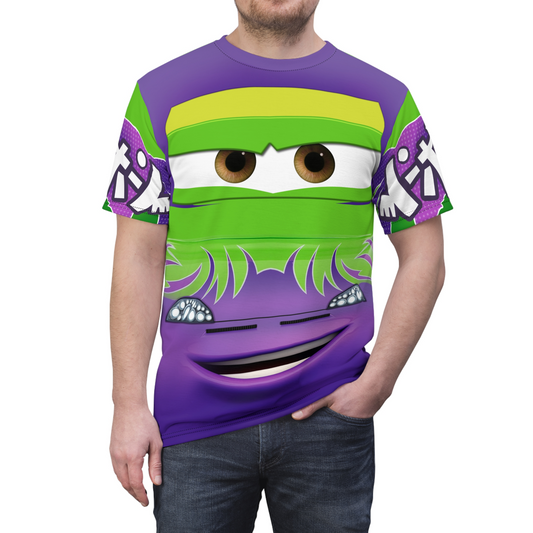 Wingo Cars Purple Green Shirt, Cars Character Costume