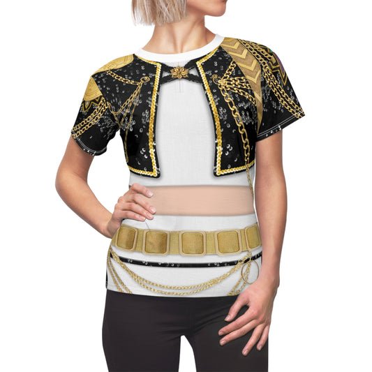 Kpop Black Gold Stage Performance Women's Shirt, K-Pop IdoI Girl Group Inspired Cosplay Costume