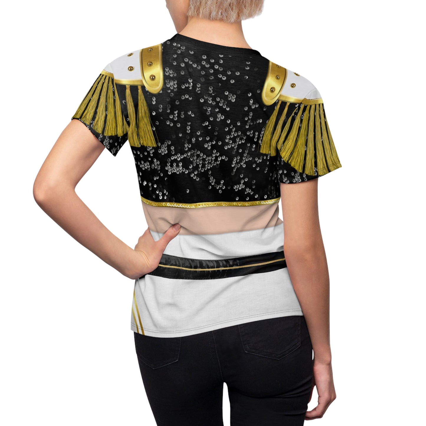 Kpop Black Gold Women's Shirt, K-Pop IdoI Girl Group Inspired Cosplay Costume