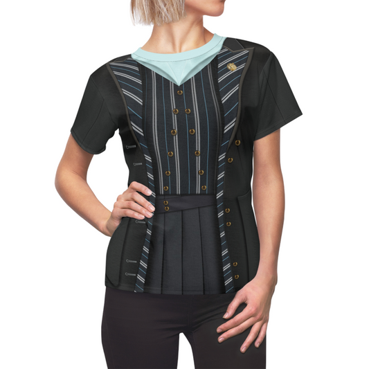 Elphaba Black Striped Shiz Uniform 2 Women's Shirt, Wicked Character Inspired Costume