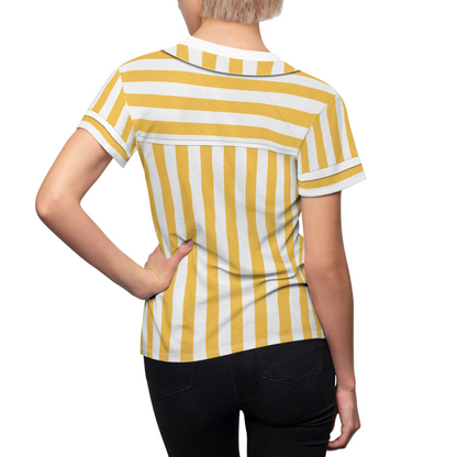 Disney Parking Cast Member Yellow Strip Shirt, Disney Cast Member Costume