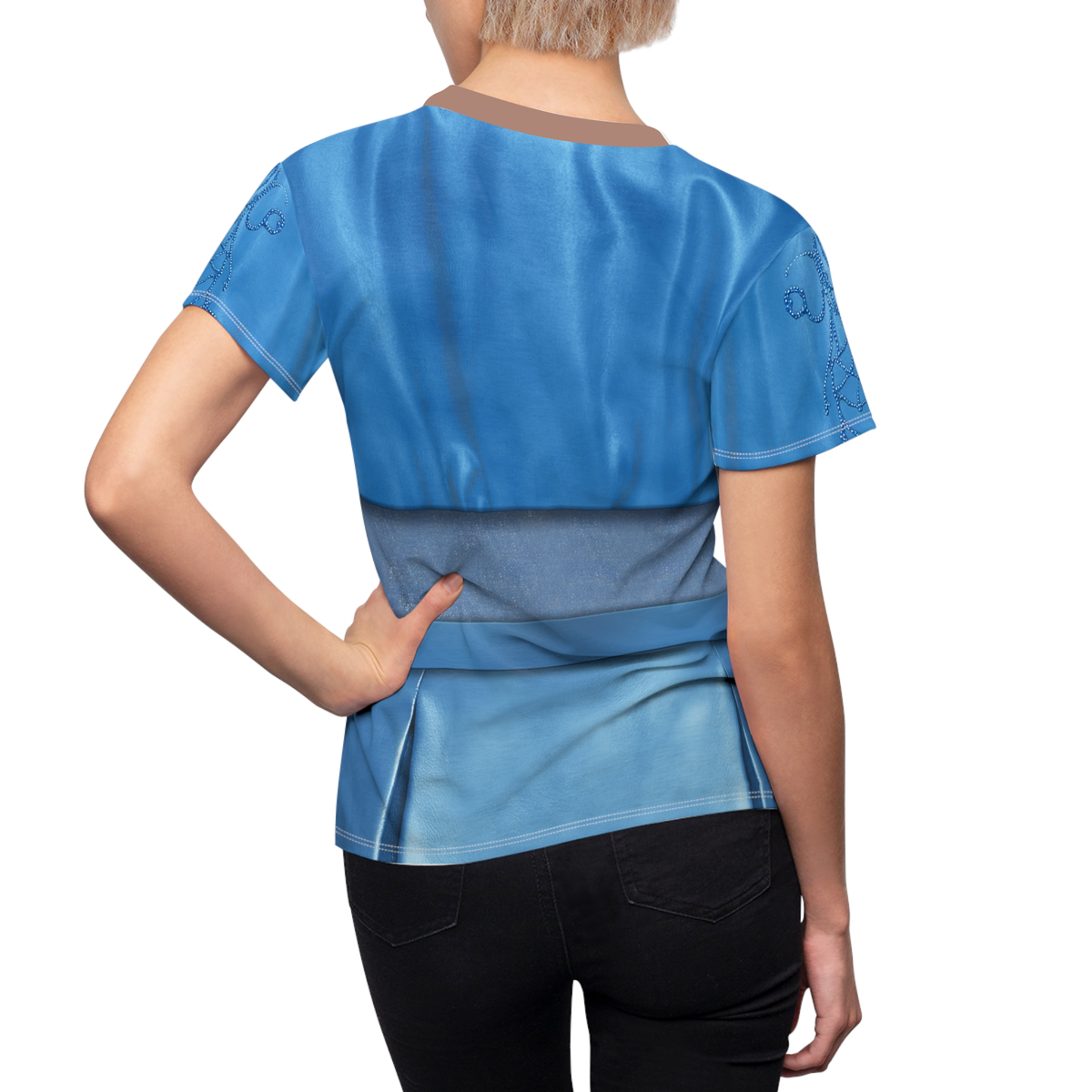 Chloe Charming Blue Jacket Women's Shirt, Descendants 5 Wicked Wonderland Costume