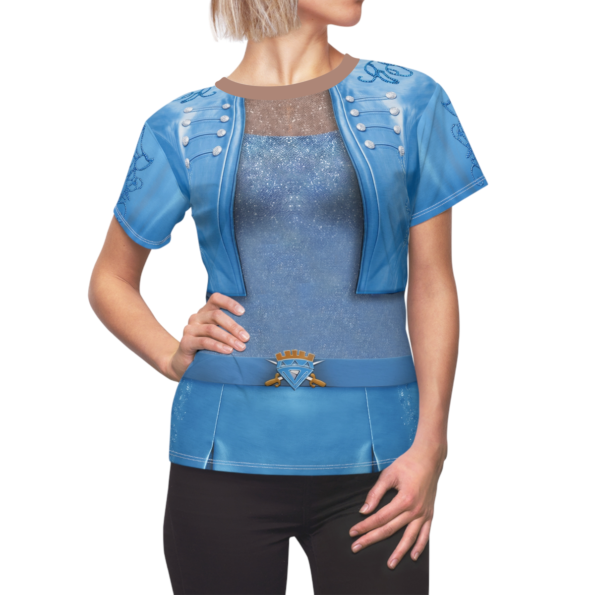 Chloe Charming Blue Jacket Women's Shirt, Descendants 5 Wicked Wonderland Costume