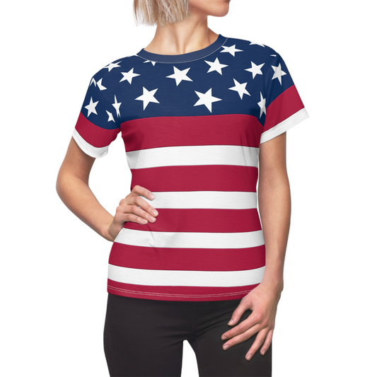 USA Soccer 2026 Fan Women's Shirt, Retro American Flag Costume