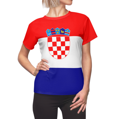 Croatia Soccer 2026 Fan Women's Shirt, Retro Croatia Flag Costume