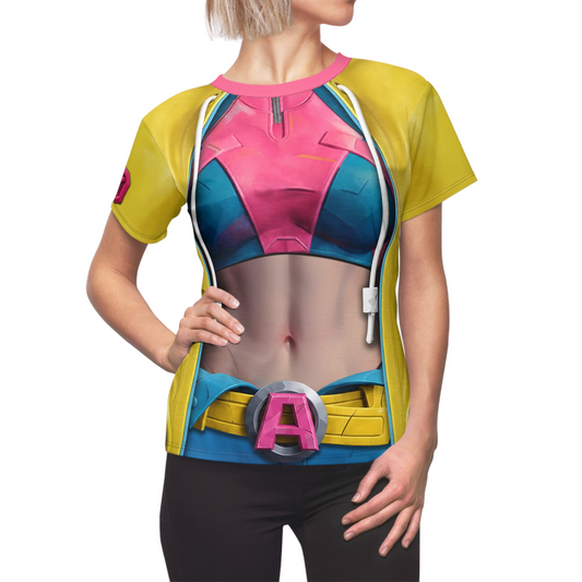 Jubilee Women's Shirt, Marvel Game Character Costume, X-Men Cosplay, Comic-Con Party Outfit, Halloween Apparel, Mutants Human Costume