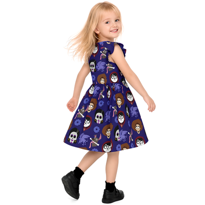 Girl Twirl Dress, Kids Outfit, Toddler Ruffle Dress, Pixar Coco Dress, Miguel Hector Mama Imelda, Disneyland Trip Outfit, Halloween Dress