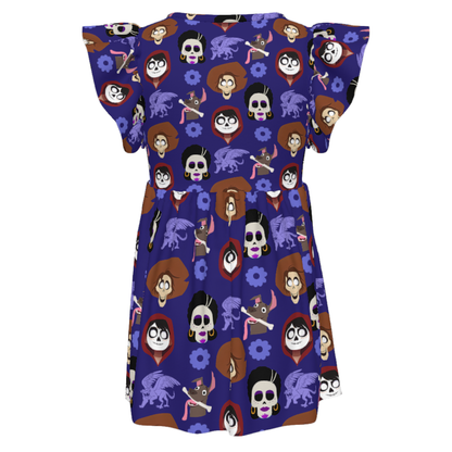 Girl Twirl Dress, Kids Outfit, Toddler Ruffle Dress, Pixar Coco Dress, Miguel Hector Mama Imelda, Disneyland Trip Outfit, Halloween Dress