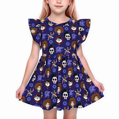 Girl Twirl Dress, Kids Outfit, Toddler Ruffle Dress, Pixar Coco Dress, Miguel Hector Mama Imelda, Disneyland Trip Outfit, Halloween Dress
