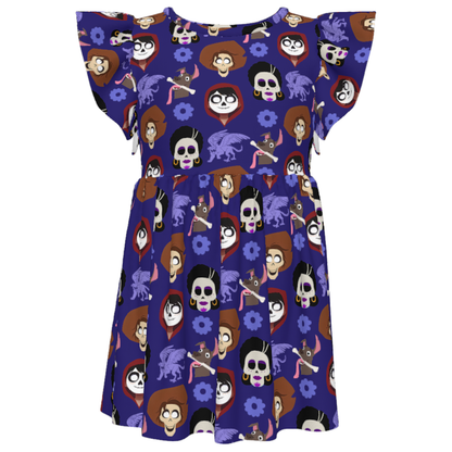 Girl Twirl Dress, Kids Outfit, Toddler Ruffle Dress, Pixar Coco Dress, Miguel Hector Mama Imelda, Disneyland Trip Outfit, Halloween Dress
