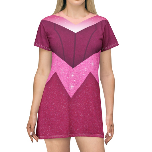 Pink Aurora Short Sleeve Dress, Sleeping Beauty Costume