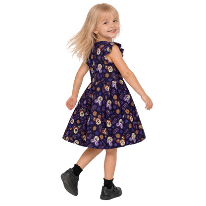 Mickey Minnie Head Girls Ruffle Dress, Mickey Minnie and Coco Pattern Costume