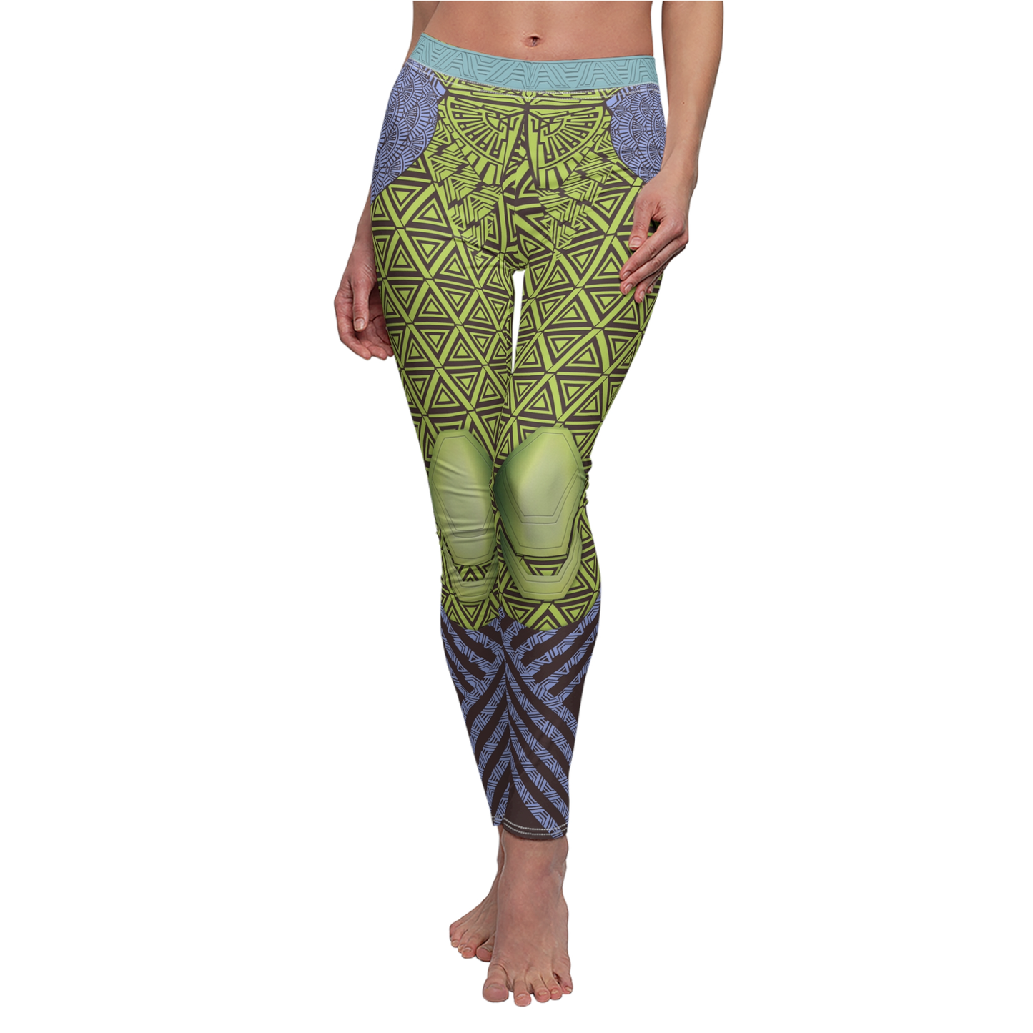 Nakia Green and Blue Leggings, Black Panther Wakanda Forever Costume