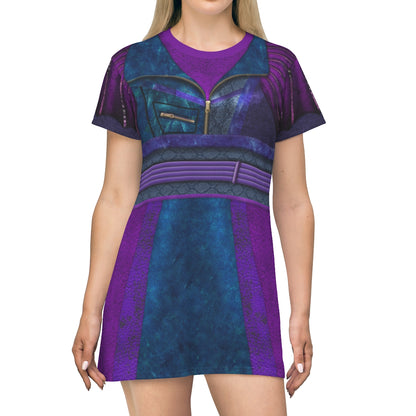 Mal Short Sleeve Dress, Descendants 3 Costume