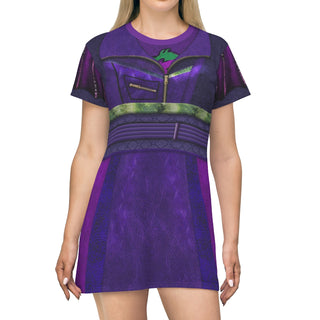 Mal Purple and Green Sleeve Dress, Descendants 3 Costume