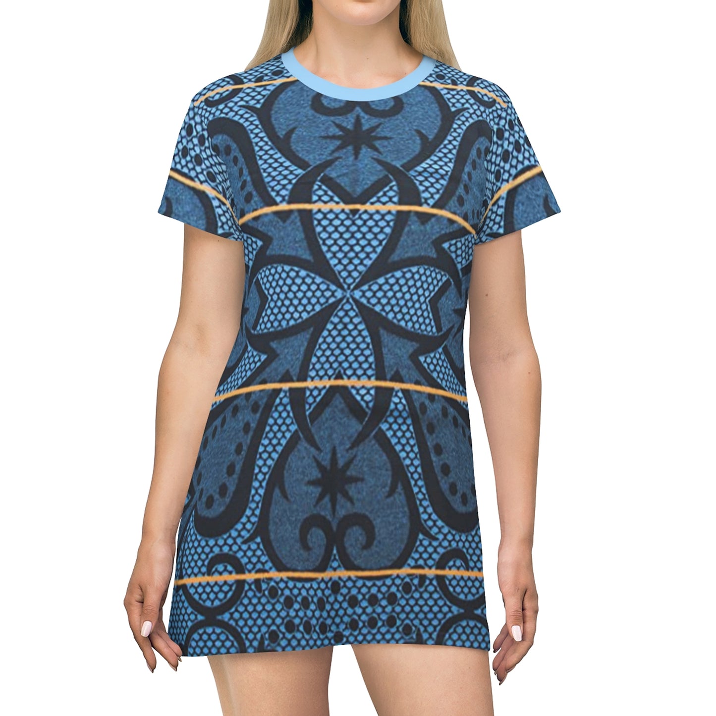 Royal Blue Basotho Short Sleeve Dress, Black Panther Costume