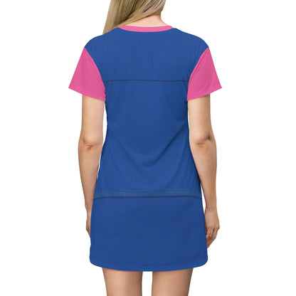 Zenon Kar Pink and Blue Sleeve Dress, Zenon Costume