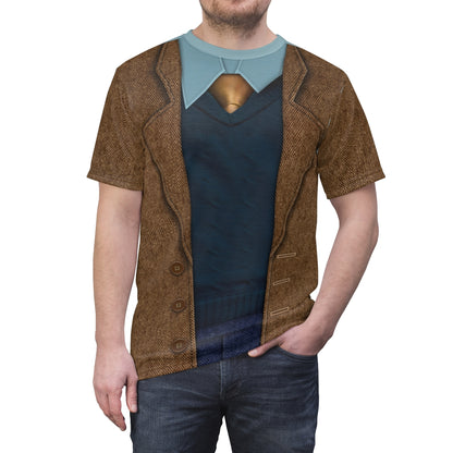 Vision Retro Brown Suit Shirt, WandaVision Costume