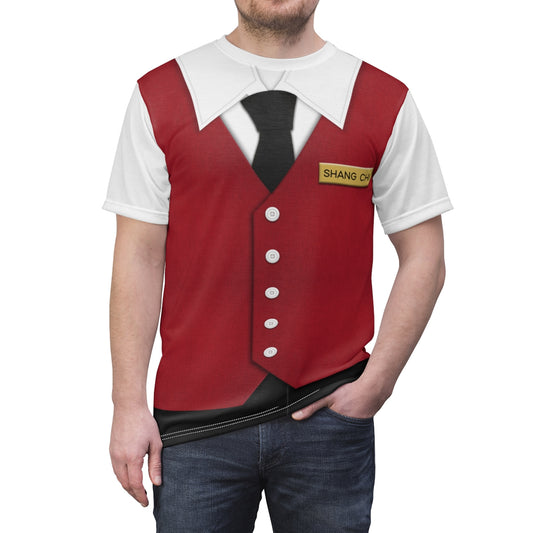 Shang-Chi Red Valet Uniform Shirt, Shang Chi Costume