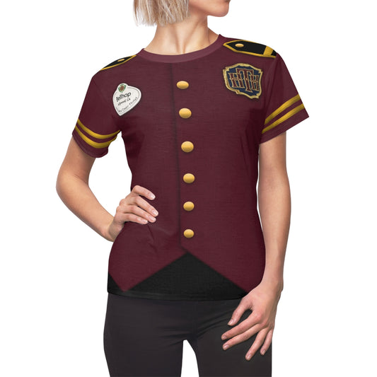 Tower of Terror Women's Shirt, Bellhop Halloween Cosplay Costume